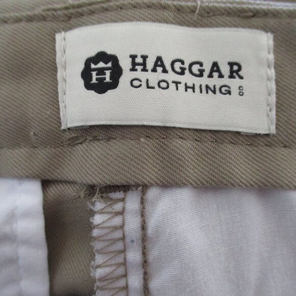 Haggar Mens Pleated Front Camel Tan Expandable Waist Golf Short Pant - Size 38W - Picture 2 of 2